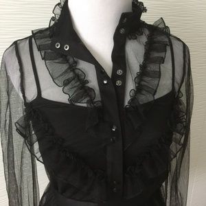 Bebe Lolita Mesh Blouse in Black